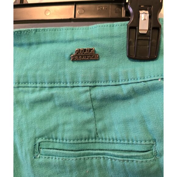 Vintage Y2K Blue High Waisted Shorts Hot Pants Button Up Turquoise Teal Retro 0 - Picture 6 of 8